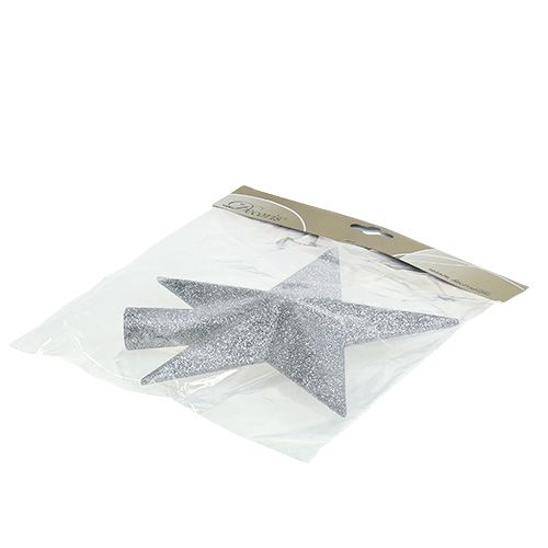 Artikel Trætop sølvglimmer Ø2,2cm 19,5cm x 20cm