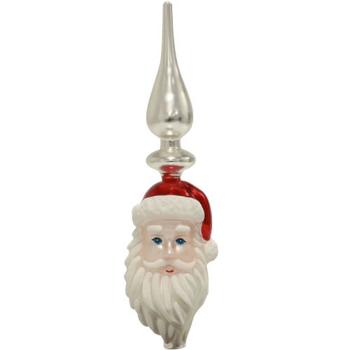 Træ topper glas Julemand Juletræs topper 34cm