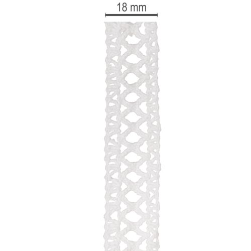 Dekorativt blondebånd, bomuld, til kreativt design, 18 mm, 10 m | Floristik24.dk
