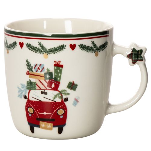 Keramikkrus med julemotiv, bil og gaver, 9 cm købe | Floristik24.dk