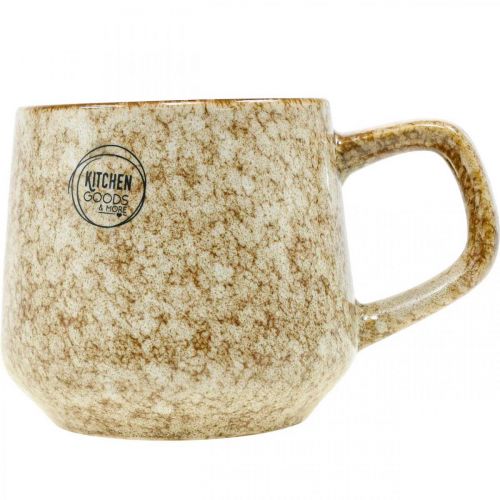 Floristik24 Stentøjs kop krus med hank brun, beige 9,5cm 2stk