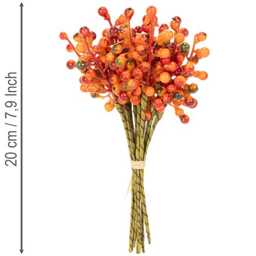 En buket orange bær, 20 cm lange | Floristik24.dk