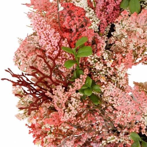 Floristik24 Lyngkrans kunstig pink Ø48cm