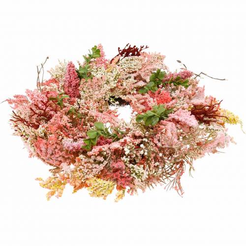 Floristik24 Lyngkrans kunstig pink Ø48cm