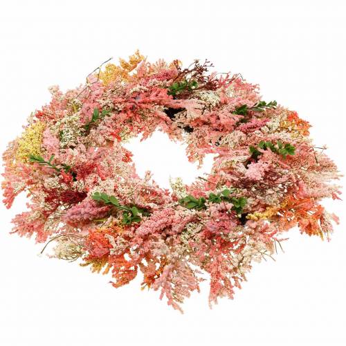 Floristik24 Kunstige blomster krans lyng krans lyserøde silke blomster