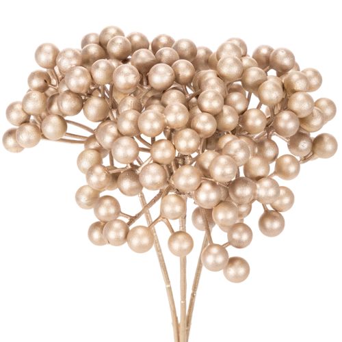 Kunstig bærgren, champagnefarvet dekoration, 28 cm, 3 stk. købe | Floristik24.dk