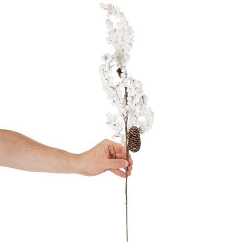 Kunstig gren vinterdekoration med bær og kogler 60 cm | Floristik24.dk