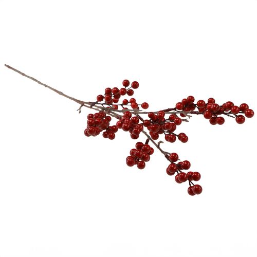 Artikel Kunstig bærgren i rød, dekorativ gren 68cm