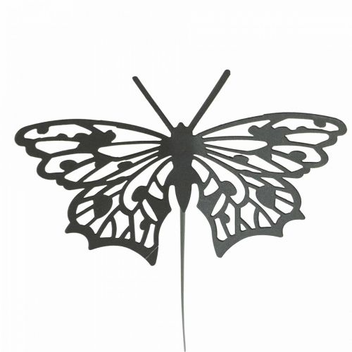 Artikel Blomsterprop metal sommerfugl sort 10,5×8/44cm 3 stk