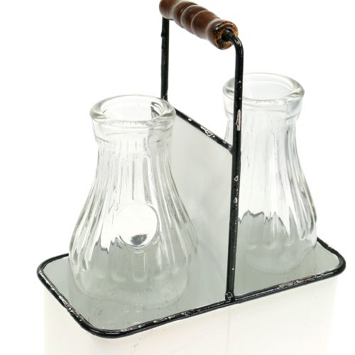 Floristik24 Dekorative flaskevaser i metalholder H25cm