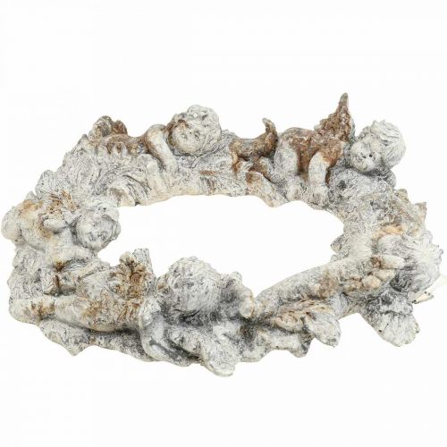Artikel Beton deco angel deco krans vægdekoration hvid brun 36,5cm