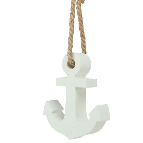 Floristik24 Beton dekorativt anker hvid natur maritim 18cmx4,5cmx22cm