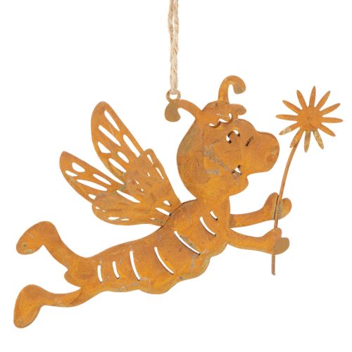 Hængende bidekoration, rustfarvet metal, sommerdekoration, 12 cm, 6 stk. købe | Floristik24.dk