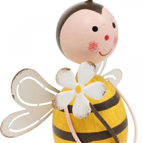 Floristik24 Dekorativ bi med blomster dekorativ figur sommerdekoration H21cm 2 stk