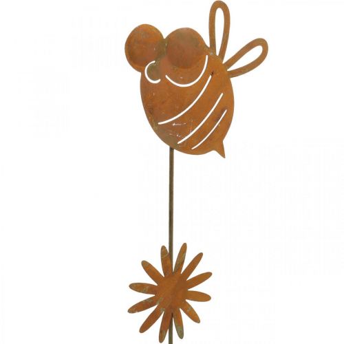 Artikel Havepæl bi, fjederdekoration, metalpæl rust L24,5cm 6 stk