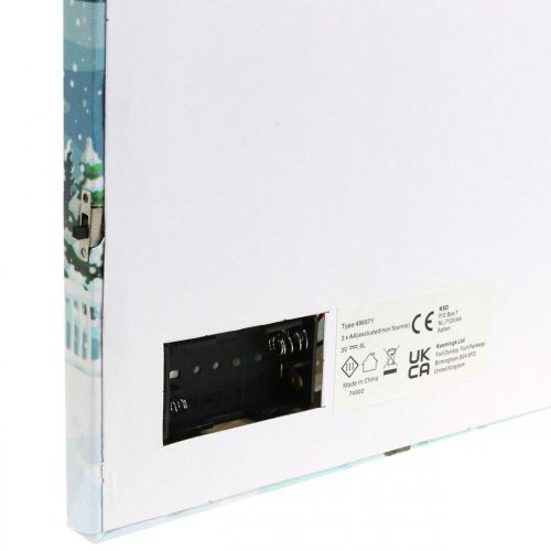 Artikel LEDbillede jule julemand med snemand LED vægmaleri 38x28cm