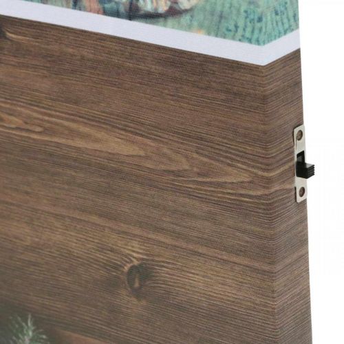Floristik24 LED vægmaleri Julebrun LED dekoration 38 × 38cm Til batteri