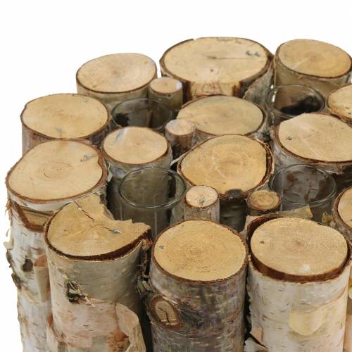 Floristik24 Birkekrukke med reagensglas natur Ø17cm H13cm