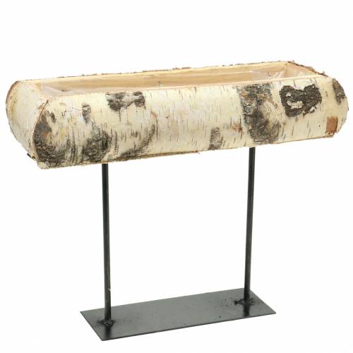 Floristik24 Birkeplanter med metalbase 35x12cm H27cm