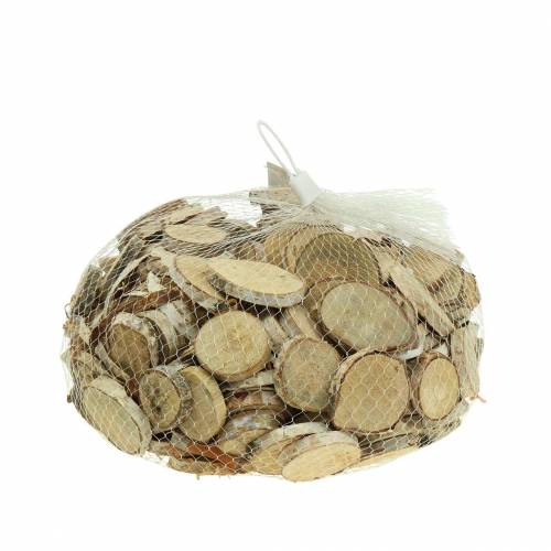 Floristik24 Birkeskiver rund natur 5cm 1kg til dekoration med bark