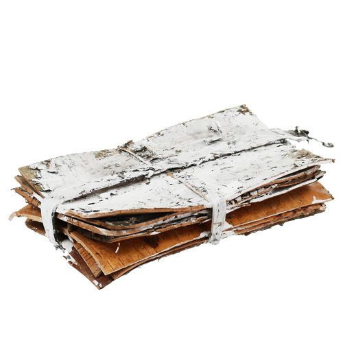 Floristik24 Barkskiver 20cm x 12cm hvide, vasket 8 stk