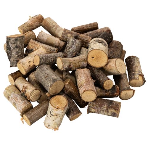 Dekorative birketræsstykker med bark til hobbybrug, 3 cm, 300 g