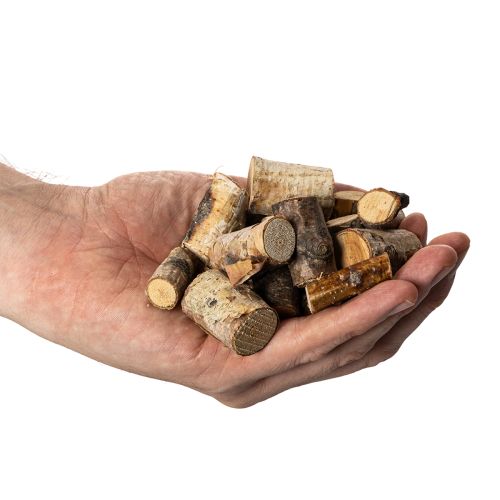 Dekorative birketræsstykker med bark til hobbybrug, 3 cm, 300 g | Floristik24.dk