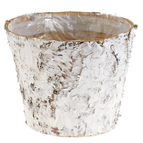 Artikel Dekorativ potte hvide birkepotte Ø18cm H15cm 2stk