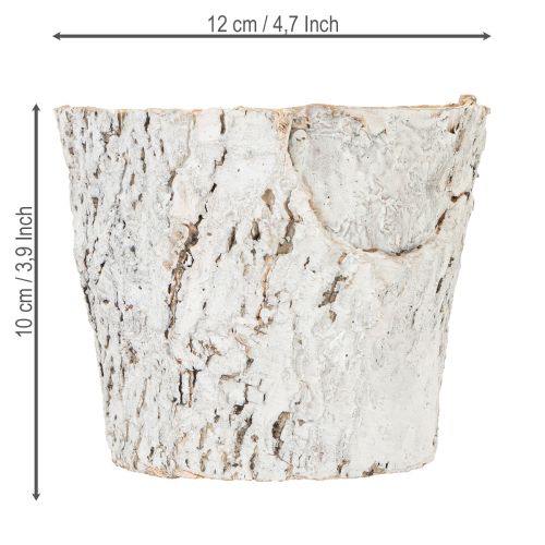 Artikel Blomsterpotte med bark-look, ideel til rustik indretning og plantedekoration, 12 cm, 4 stk.