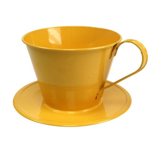 Floristik24 Dekorativ kop gul Ø16cm H11cm