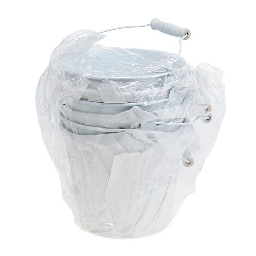 Artikel Blikspand hvid Ø14cm H12cm 6 stk