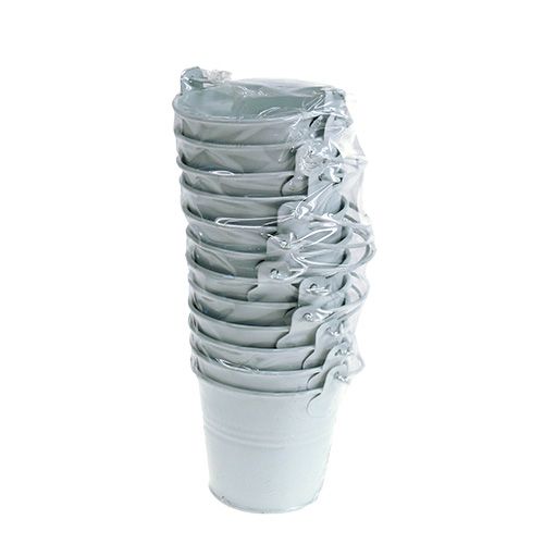 Floristik24 Blikspand hvid Ø8cm H7cm 12st