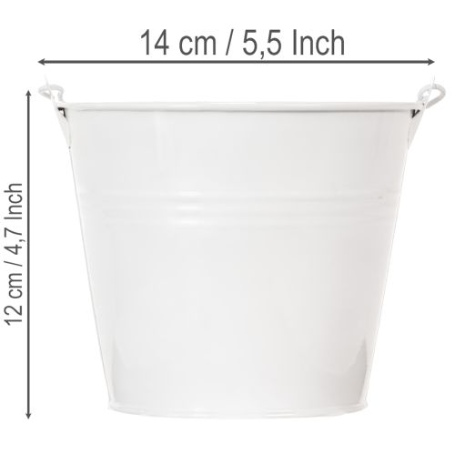Hvide blikspande Ø14cm H12cm 6 stk. | Floristik24.dk