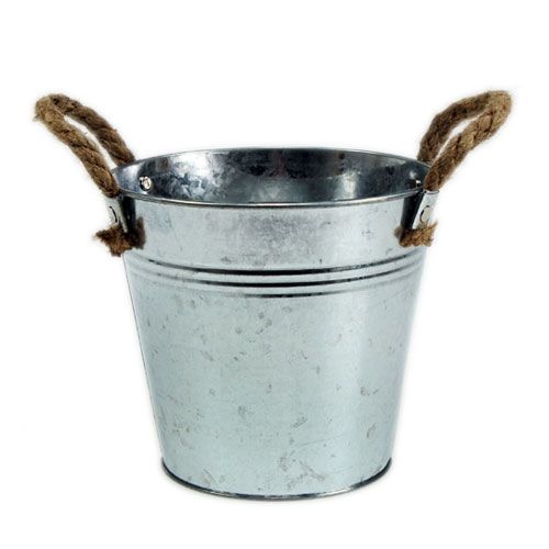 Artikel Dekorativ spand urtepotte metal med rebhåndtag Ø20cm