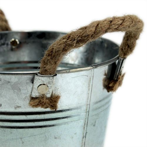 Artikel Dekorativ spand urtepotte metal med rebhåndtag Ø20cm