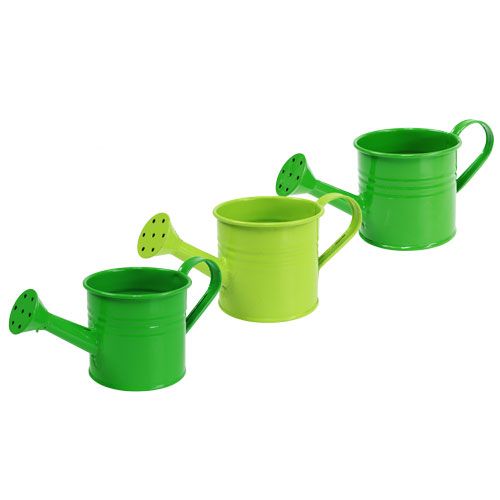 Floristik24 Blikvanddåser grøn sort. Ø7,5cm H6,5cm 8stk