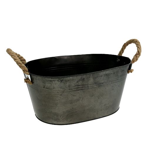 Floristik24 Blikskål antik oval 31 x 20cm H15cm 2stk