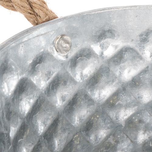 Skål i metal med rebhåndtag Ø18 cm H10 cm | Floristik24.dk