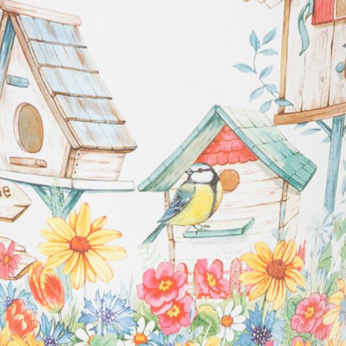 Artikel Blikpotte med fuglehuse, sommerdekoration, plantekasse H14,5 cm Ø13,5 cm