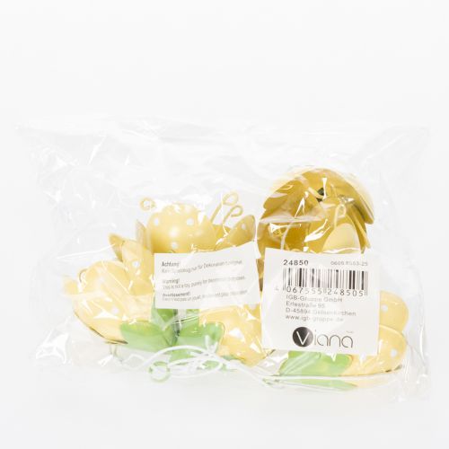 Artikel Metalhængende blomst til romantisk indendørs og udendørs dekoration, 6 cm, 6 stk.