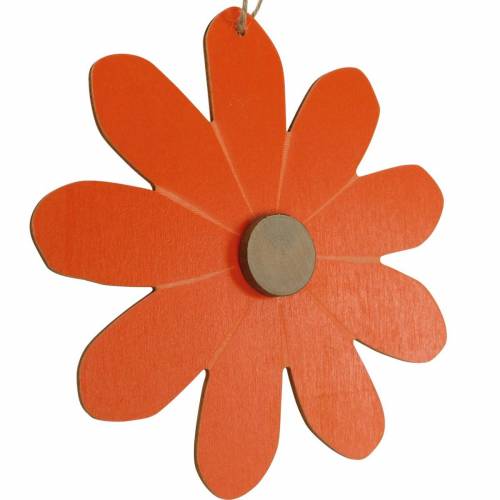 Floristik24 Blomstervedhæng, dekorative blomster orange og hvid, trædekoration, sommer, dekorative blomster 8 stk.