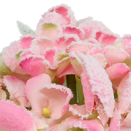 Artikel Hortensia pink med sne 33cm 4 stk