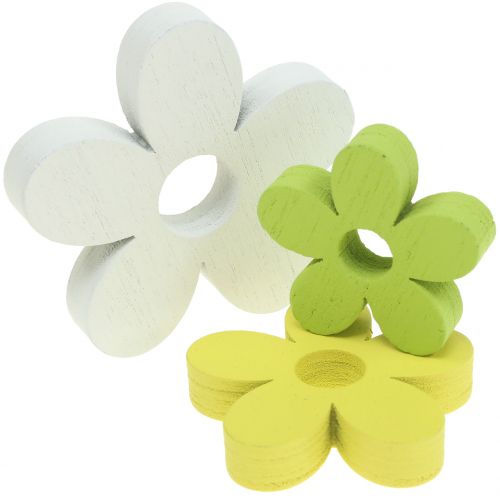 Floristik24 Træblomst hvid/gul/grøn 3cm - 5cm 48 stk