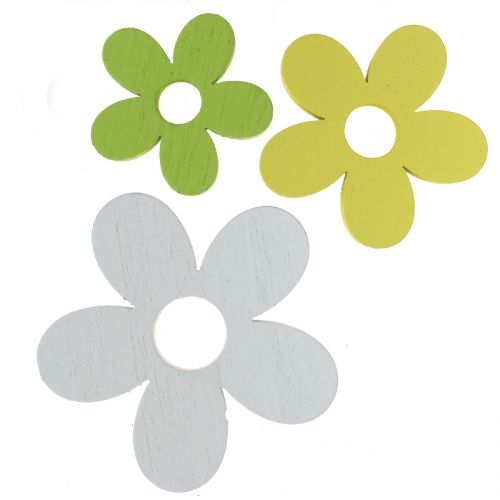 Floristik24 Træblomst hvid/gul/grøn 3cm - 5cm 48 stk