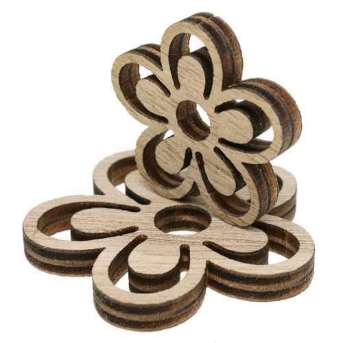 Træblomst hvid/natur 3cm - 4,5cm 48p