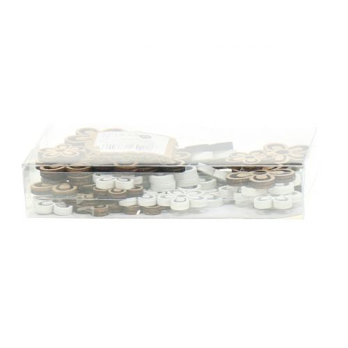 Floristik24 Træblomst hvid/naturlig 3cm - 4,5cm 48 stk