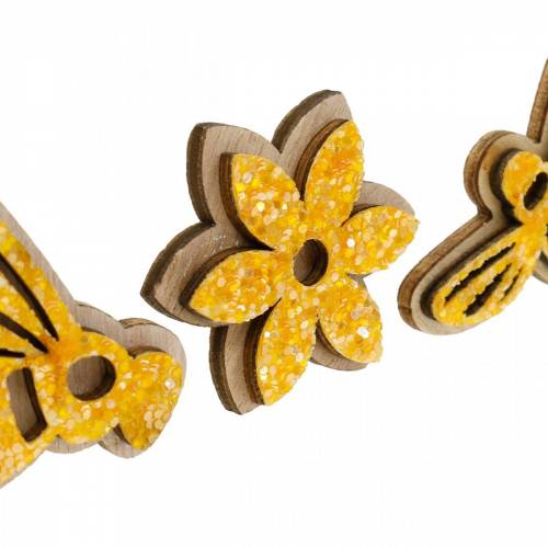 Artikel Blomster og bier til at drysse orange træ drys dekoration forår 36stk