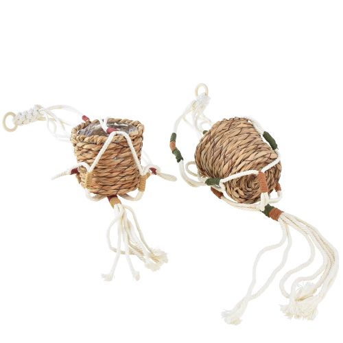 Artikel Hængende lys urtepotte macrame creme Ø12cm H85cm 2stk