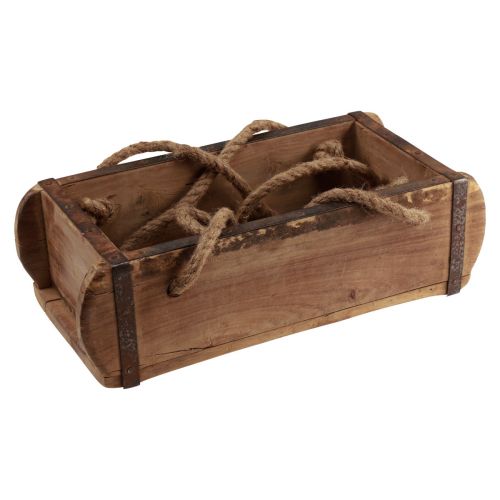 Artikel Hængende kurv træ mursten form træ upcycling 31,5×15×10cm