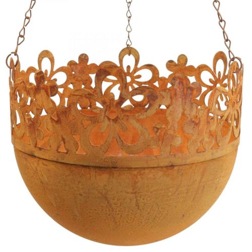 Artikel Hængekurv metaldekor rust hængende dekoration Ø20cm H16cm